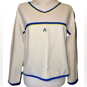 Vintage Lily's of Beverly Hills V-Neck Top with Blue and Yellow Accents